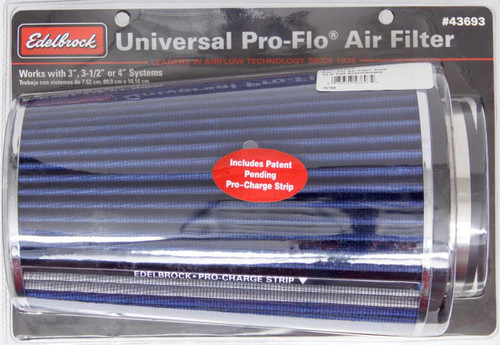 Pro-Flo Air Filter Cone 10.5 Tall Blue/Chrome