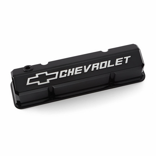 SBC Valve Covers Slant Edge Liquid Black