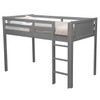 Delta Children Grey Twin Loft Bed with Guardrail and Ladder
