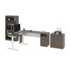 Bestar Upstand 4-piece L-shaped Workstation with Height-Adjustable Desk