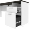Bestar Upstand 4-piece L-shaped Workstation with Height-Adjustable Desk