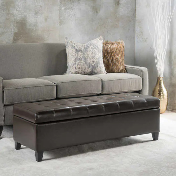 Fulham Brown Storage Ottoman