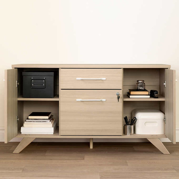 Helsy Contemporary 2 Drawer Credenza with Doors