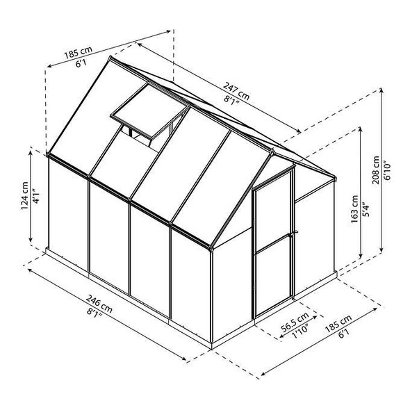 Canopia by Palram Build & Grow 6 ft. x 8 ft. Twin-Wall Greenhouse