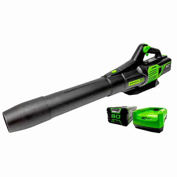 Greenworks 80V 650 CFM - 145 MPH Axial Blower, 2.0 AH Battery and Charger Included