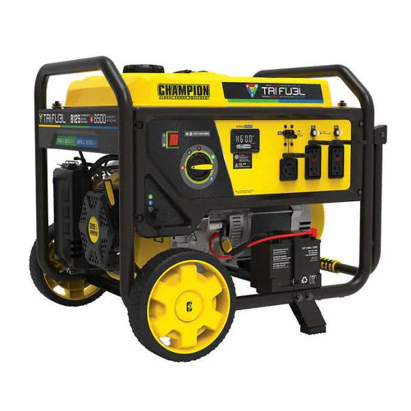 Champion 8125 Watt Tri-Fuel Portable Generator with Electric Start