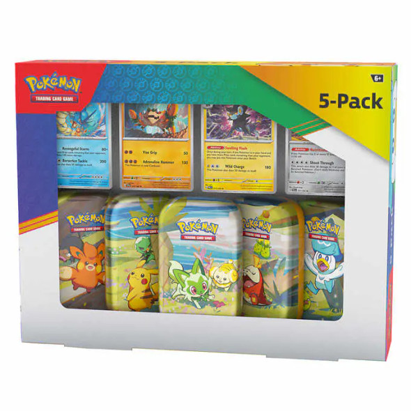 Pokémon 5 Pack Mini Tins + 4 Promo Cards (Scarlet & Violet) - English Edition