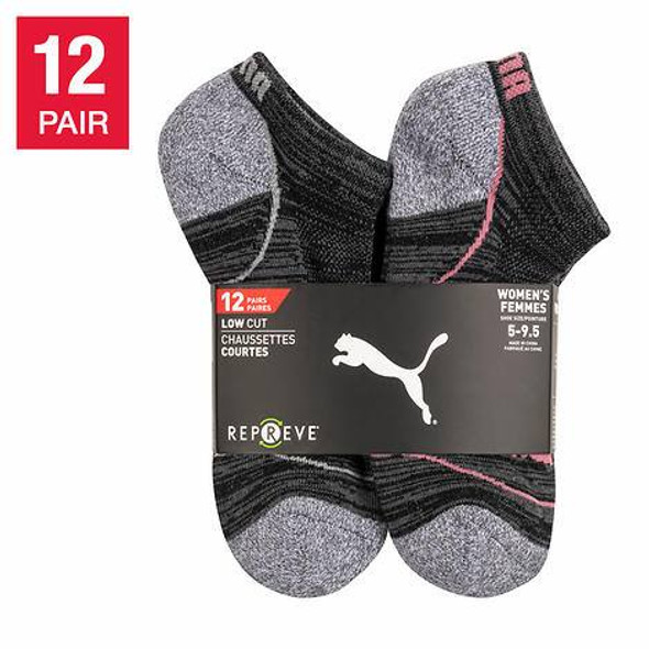 Puma Women’s Repreve Athletic Sock, 12-pair