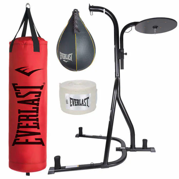 Everlast 80 lb. Heavy Bag, Stand, Speed Bag and Handwraps Kit