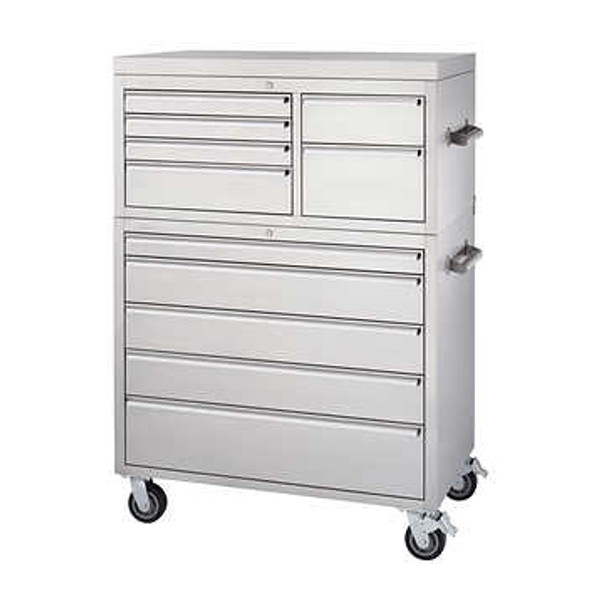 Trinity 43 in. 11-Drawer Stainless Steel Tool Chest