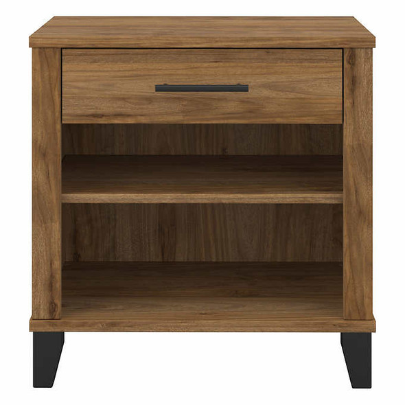 Somerset Traditional Nightstand with Drawer and Shelves