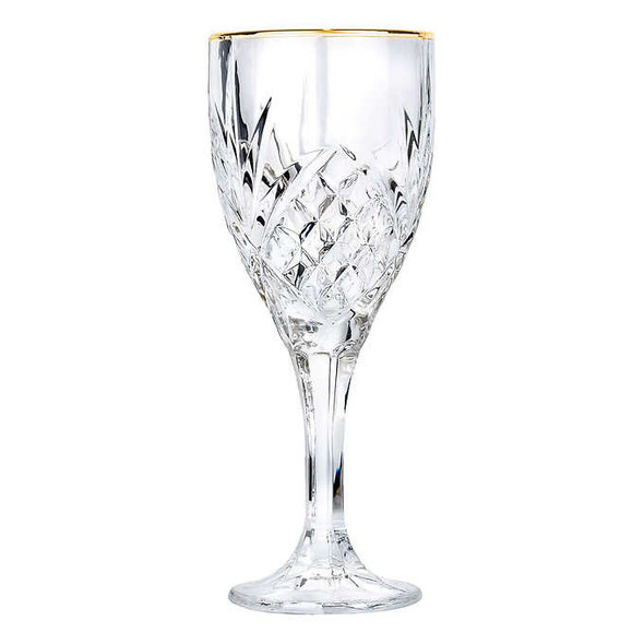 Valencay Gold Rimmed Wine Glasses, 12-piece
