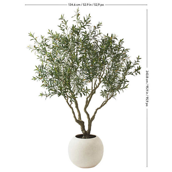 Artificial 243.6 cm (95.9 in.) Olive Tree with Planter