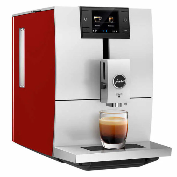 JURA ENA 8 Espresso Machine with Bonus Pack, Red Sunset