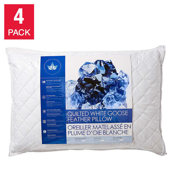 Canadian Down & Feather Company Quilted White Goose Feather Pillow 4-pack