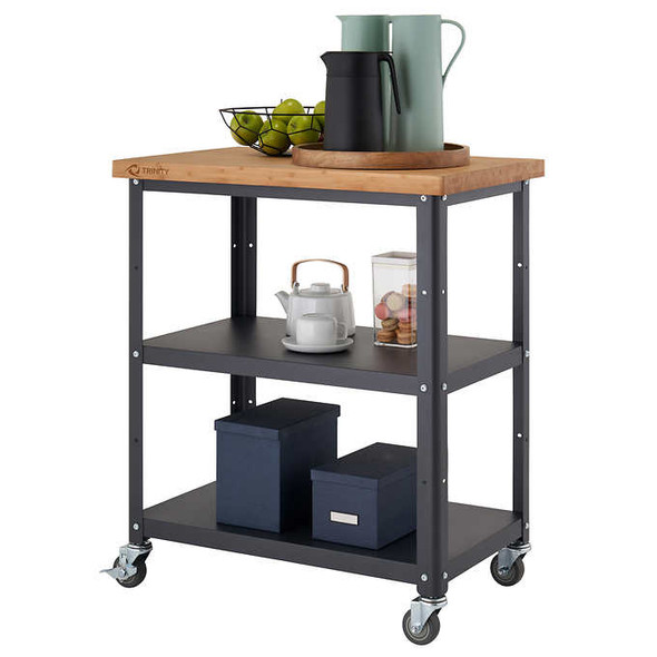 Trinity Bamboo Top Kitchen Cart 81.3cm (32 in)