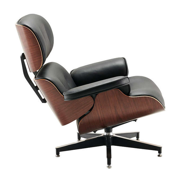 Earl Top Grain Leather Chair with Ottoman