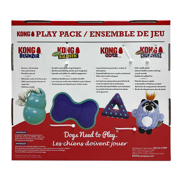 KONG Play Pack Dog Toys, 4-pack