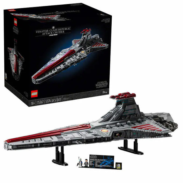LEGO Star Wars Venator-Class Republic Attack Cruiser 75367 with Bonus LEGO Star Wars: The Rise of Skywalker Millennium Falcon 75257