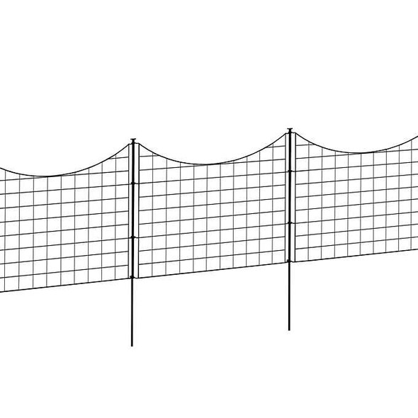Zippity Black Metal Fence Panels with Stakes, 5-pack