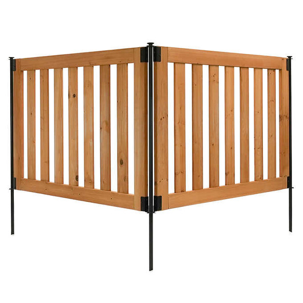 Zippity Newberry No Dig Wood Fence Kit, 2 Panels 48 in. W × 32 in. H