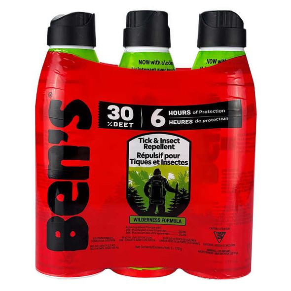 Ben's 30 Tick & Insect Repellent, 3 x 170 g