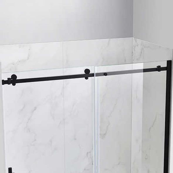 OVE Kelsey Lux 60 in. Alcove Shower Kit with Carrara Wall Finish