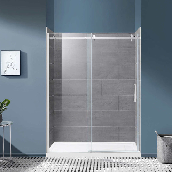 OVE Kelsey Lux 60 in Alcove Shower Kit with Tile Finish Wall