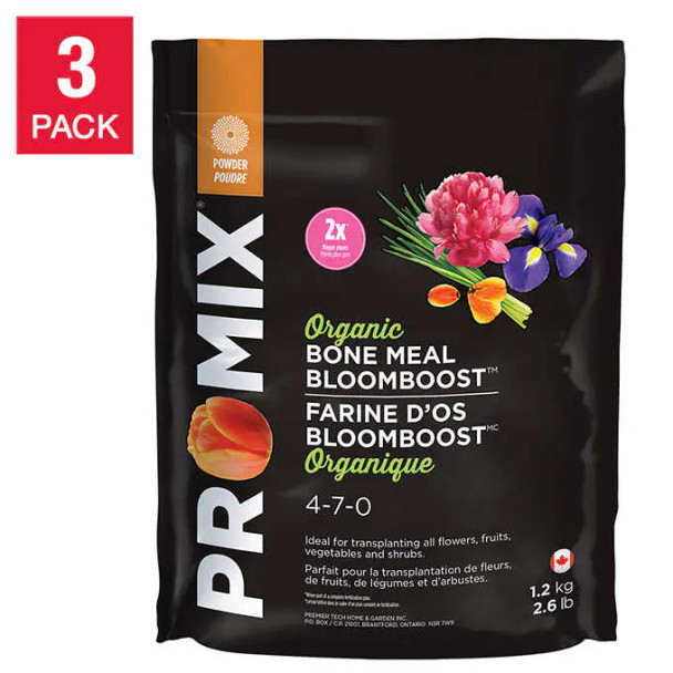 PRO-MIX Organic Bone Meal BloomBoost 4-7-0, 3-pack x 1.2 kg