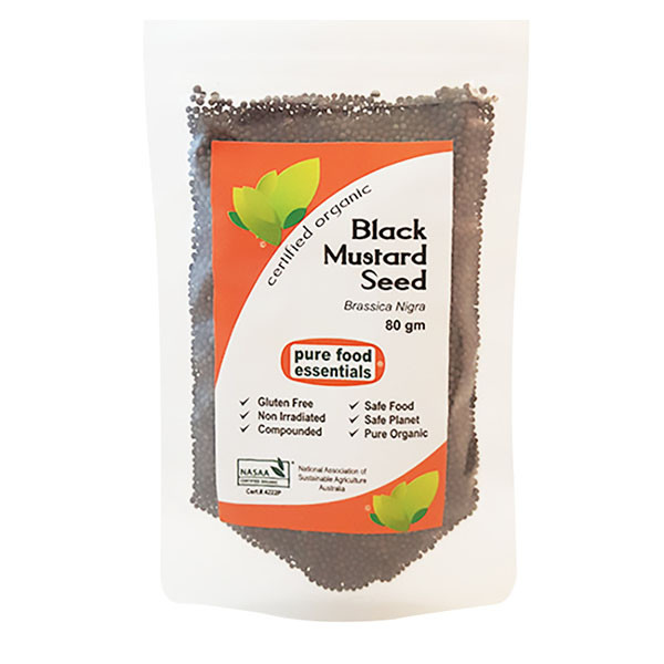 Organic Black Mustard Seed Whole 80g Pure Food Essentials