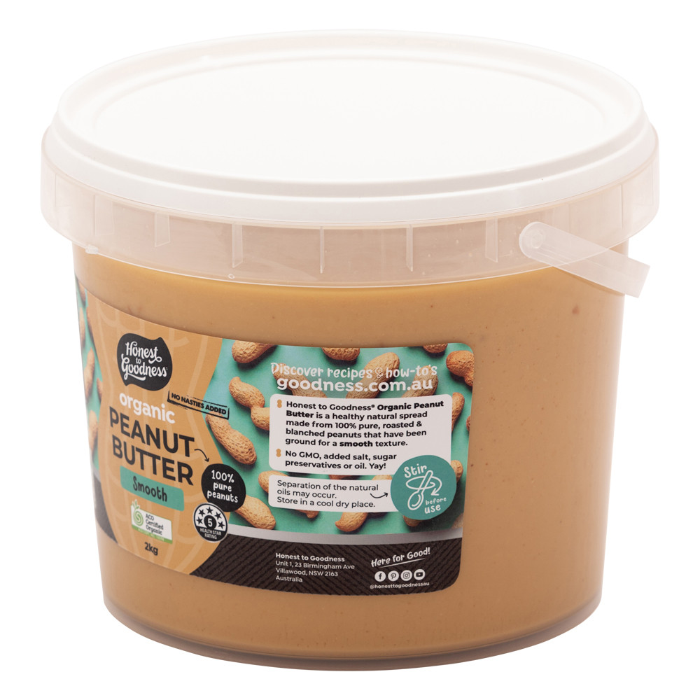 Crunchy, Unsalted Organic Peanut Butter - Pea