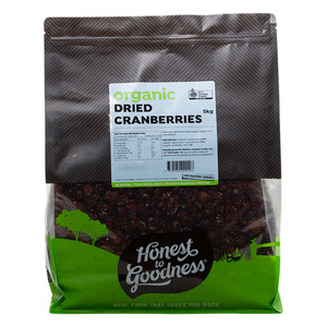 Organic Dried Cranberries 5KG | Honest to Goodness