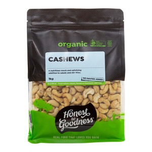 Honest to Goodness Organic Cashews 1KG 1