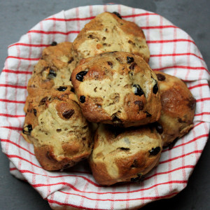 Vegan Chocolate & Cherry Hot Cross Buns 1