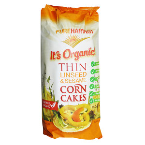  Organic Corn Cake Thins - Linseed & Sesame 150g