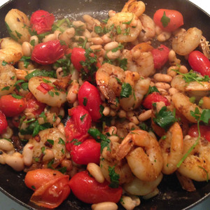 Chilli Garlic Prawns & Cannellini Beans 1
