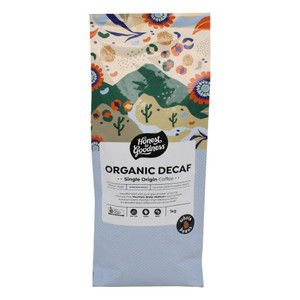 Organic Decaf Single Origin Coffee Beans 1KG - Front | Honest to Goodness