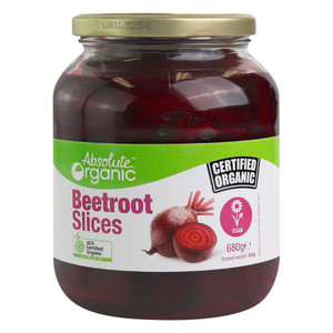 Organic Beetroot Slices 680g Front | Honest to Goodness