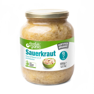 Organic Sauerkraut 680g Front | Honest to Goodness