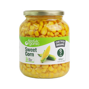 Organic Sweet Corn 680g Front | Honest to Goodness