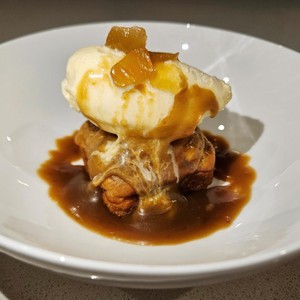 Apple and Ginger Cakes with Miso Caramel Sauce
