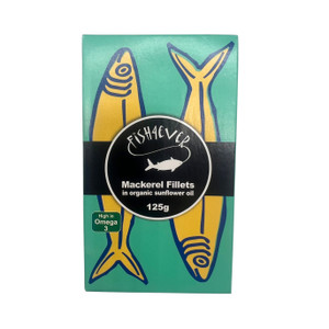 F4E Mackerel Fillets in Org Sunflower Oil 125g | Honest to Goodness