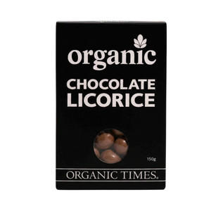 Organic Milk Chocolate Coated Licorice 150g | Honest to Goodness