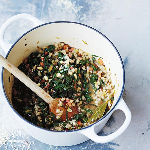 Barley, Rainbow Chard and Lemon Risotto Barley, Rainbow Chard and Lemon Risotto