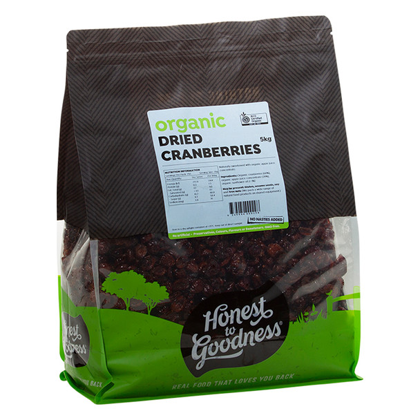 Organic Dried Cranberries 5KG | Honest to Goodness
