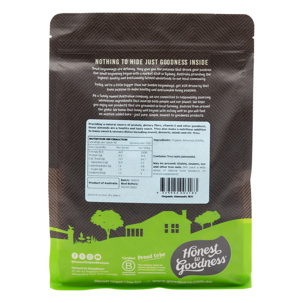 Organic Almonds 1KG 3