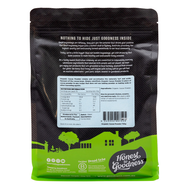 Organic Cacao Powder 750g 3