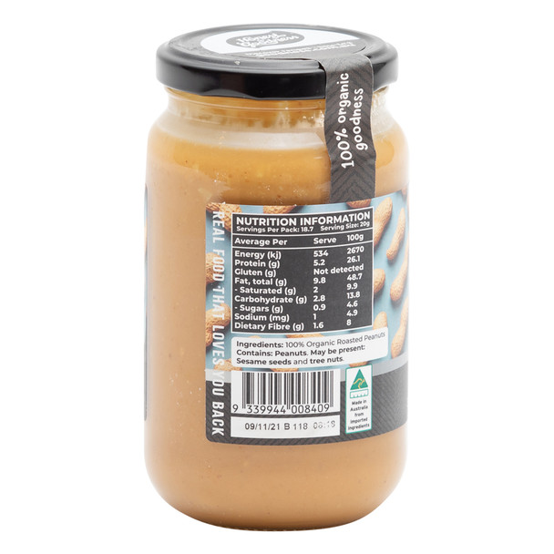 Organic Crunchy Peanut Butter 375g 2