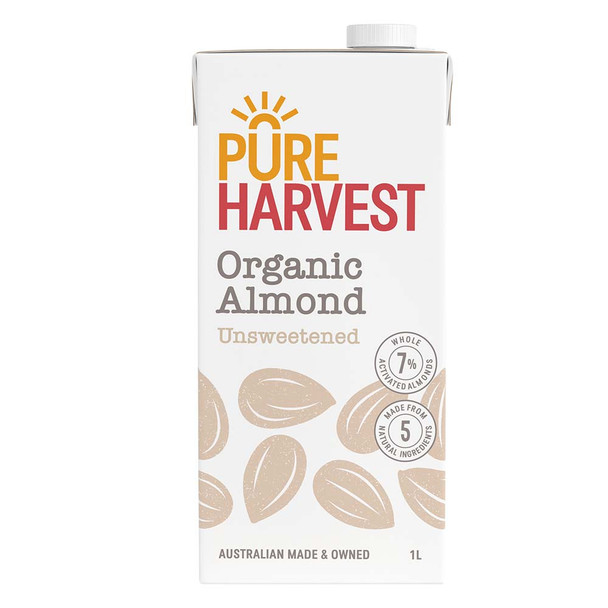 Organic Almond Milk Unsweetened 1L 1