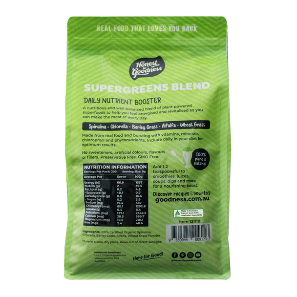 Organic SuperGreens Blend 1KG 3